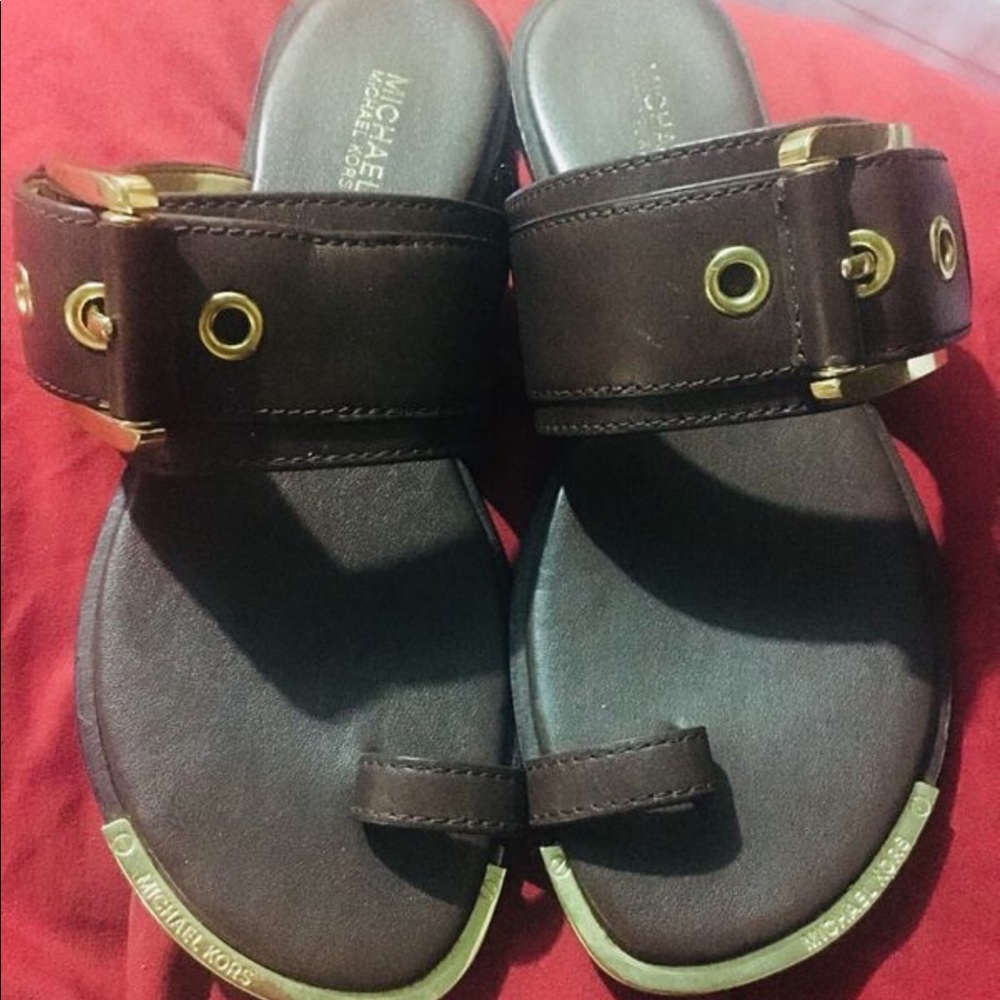 Michael kors Brown with gold sandals